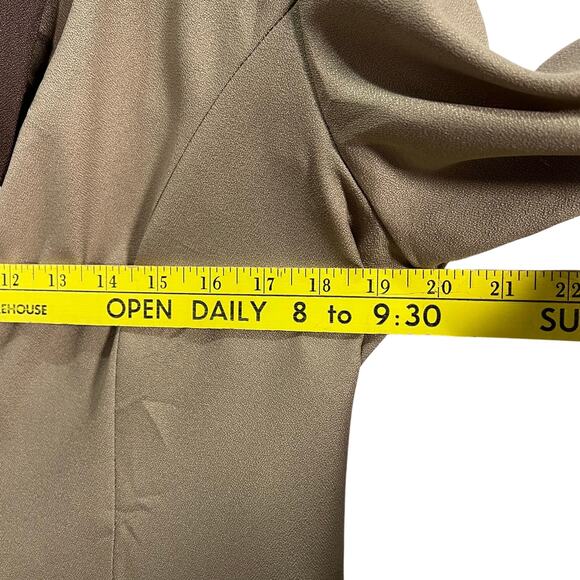 Wear Abouts Vintage Made in the USA Brown Tan Button Down Blazer Shoulder Pads - Picture 6 of 9